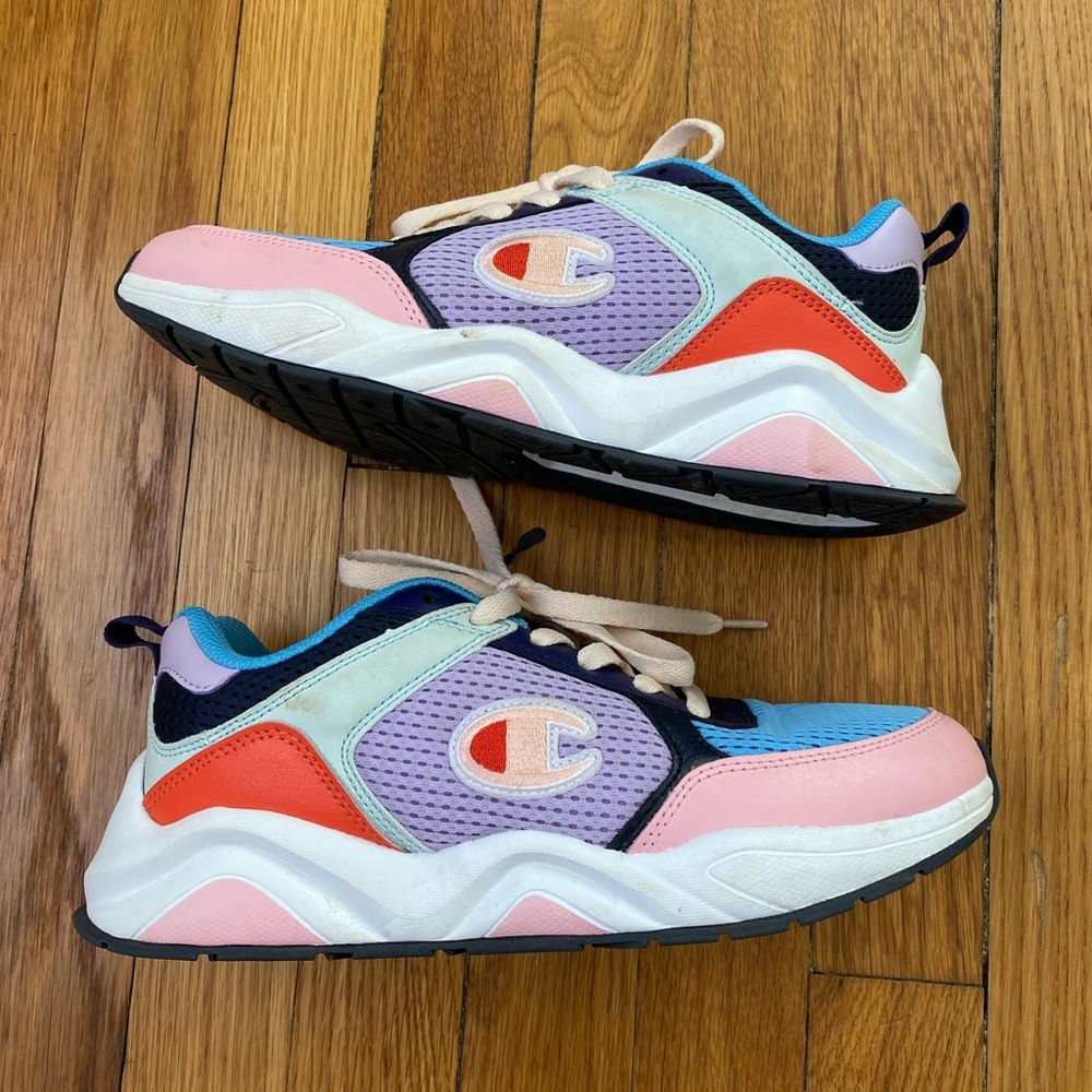 Champion Womens Shoes Blue Pink Violet Retro 93 Eighteen Size 7W SP Color Block